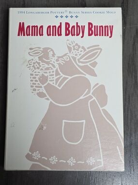 Longaberger Mama and Baby Bunny Cookie Mold Open Box Unused